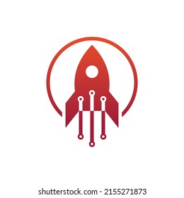 Rocket vector logo template illustration.This logo suitable for business