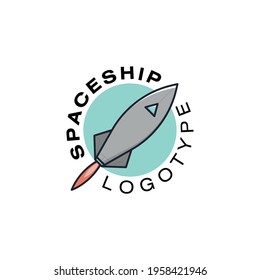 Rocket. Vector logo template. Spaceship icon