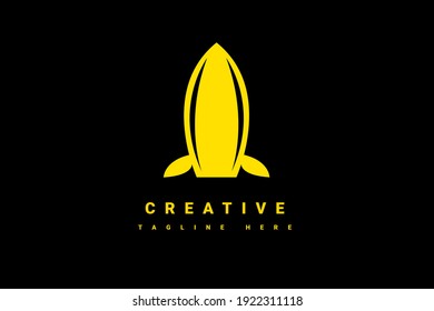 Rocket vector, minimalistic and modern rocket logo. simple logo
