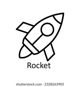 Rocket  Vector outline Icon Design illustration. Education Symbol on White background EPS 10 File