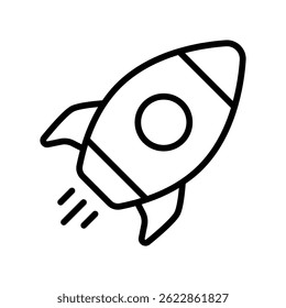 Ícone de contorno do vetor de foguete. Arquivo Eps10 