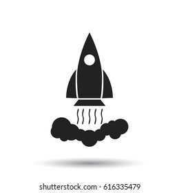 Rocket vector pictogram icon. Simple flat pictogram for business, marketing, internet concept. Business startup launch concept for web site design or mobile app.