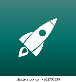 Rocket vector pictogram icon. Simple flat pictogram for business, marketing, internet concept. Business startup launch concept for web site design or mobile app.