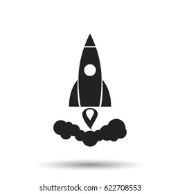 Rocket vector pictogram icon. Simple flat pictogram for business, marketing, internet concept. Business startup launch concept for web site design or mobile app.