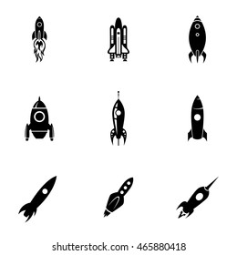 Rocket vector set. Simple rocket shape illustration, editable elements, can be used in logo design