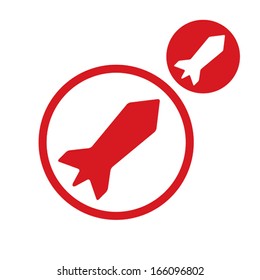 Rocket vector simple single color icon isolated on white background, includes invert version for you to choose.