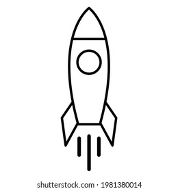 rocket vector in the sky, spaceship in the space, launch for researching in the universe, spacecraft of scientists
