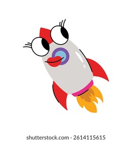 Rocket vector Sticker. Eps 10 file