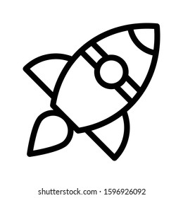 rocket vector thin line icon 