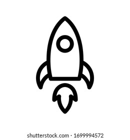 rocket vector thin line icon 