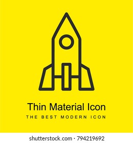 Rocket vertical position bright yellow material minimal icon or logo design