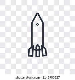 Rocket vertical position vector icon isolated on transparent background, Rocket vertical position logo concept