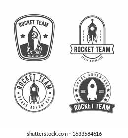 rocket vintage badge logo design template