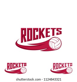 Rocket Volleyball Logo For The Team 