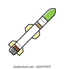 vector de color de arma de guerra de cohetes. signo de arma de guerra de cohetes. ilustración de símbolo aislado