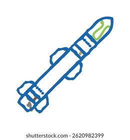 rocket war weapon doodle icon sketch vector. rocket war weapon sign. isolated symbol illustration