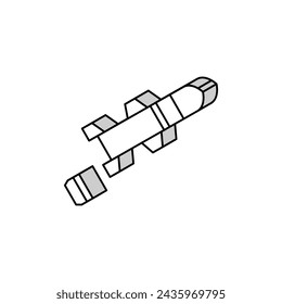 vector de icono isométrico de arma de guerra de cohetes. símbolo aislado ilustración