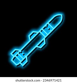 rocket war weapon neon light sign vector. rocket war weapon illustration