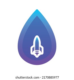 rocket water logo gradient design template icon element