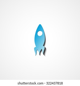 Rocket web icon on white background