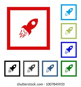 Rocket web icon. Vector flat design icon.