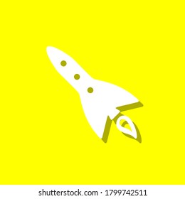 rocket white icon with shadow