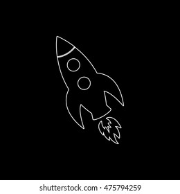 Rocket  - white vector icon
