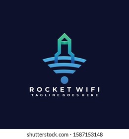 Rocket Wireless Illustration Vector Template.Suitable for Creative Industry, Multimedia, entertainment, Educations, Shop, and any related business