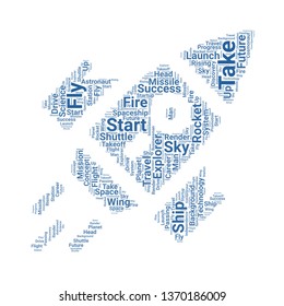 rocket word cloud. tag cloud about rocket