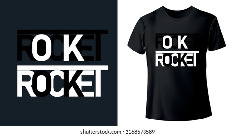 Rocket Word Design for t-shirt, Vector Illustration