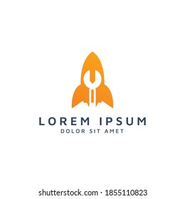 Logo-Design für Raketen und Putzschlüssel