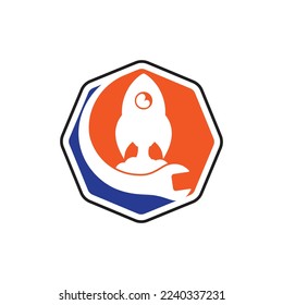 Rocket wrench vector logo design template.