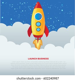 Rocket,business startup concept design,clean vector