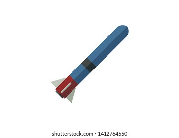 rocket/missile weapon simple flat illustration