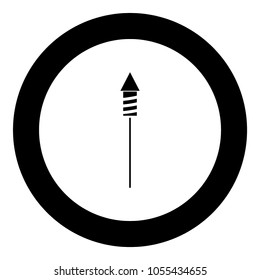 Rockets for fireworks icon black color in circle