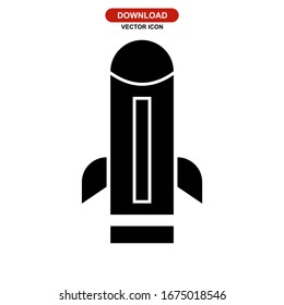 Icono de cohetes o logotipo símbolo de signo aislado ilustración vectorial - iconos vectoriales de estilo negro de alta calidad
