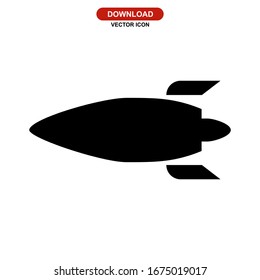 Raketensymbole oder Logo einzeln auf Zeichen Vektorillustration Illustration - hochwertige Vektorsymbole im schwarzen Stil
