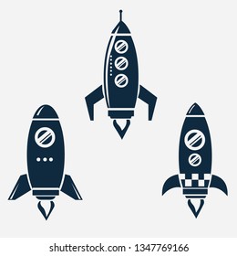 rockets icons vector illustration set