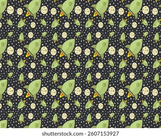Rockets pattern illustrated in vector