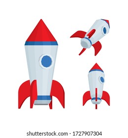 Rockets set. Old style space ships vector illustrations collection. Part of set.