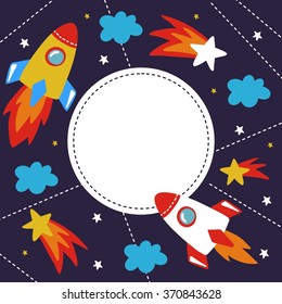 Rockets in space print