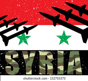 Rockets. Syrian war concept