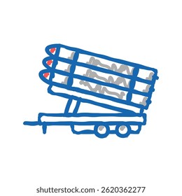 foguetes transporte reboque ícone doodle esboço vetor. foguetes transporte reboque sinal. símbolo isolado ilustração