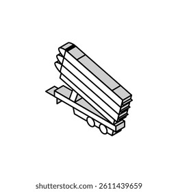 rockets transportation trailer isometric icon vector. rockets transportation trailer sign. isolated symbol illustration