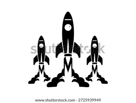 rockets vector icon on a white background
Vector black icon