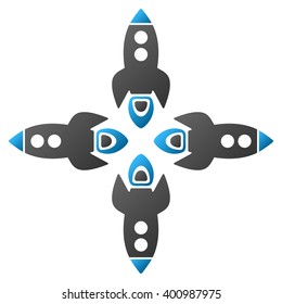 Rockets vector toolbar icon for software design. Style is a gradient icon symbol on a white background.