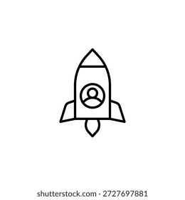 Rocketship With User Icon For Personalized Start Up
