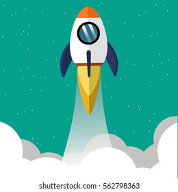 Rocket,startup design, Vector