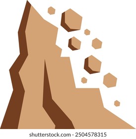 Rockfall color icon. Mountain disaster. Avalanche stones