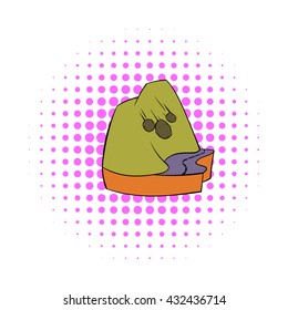 Rockfall icon in comics style